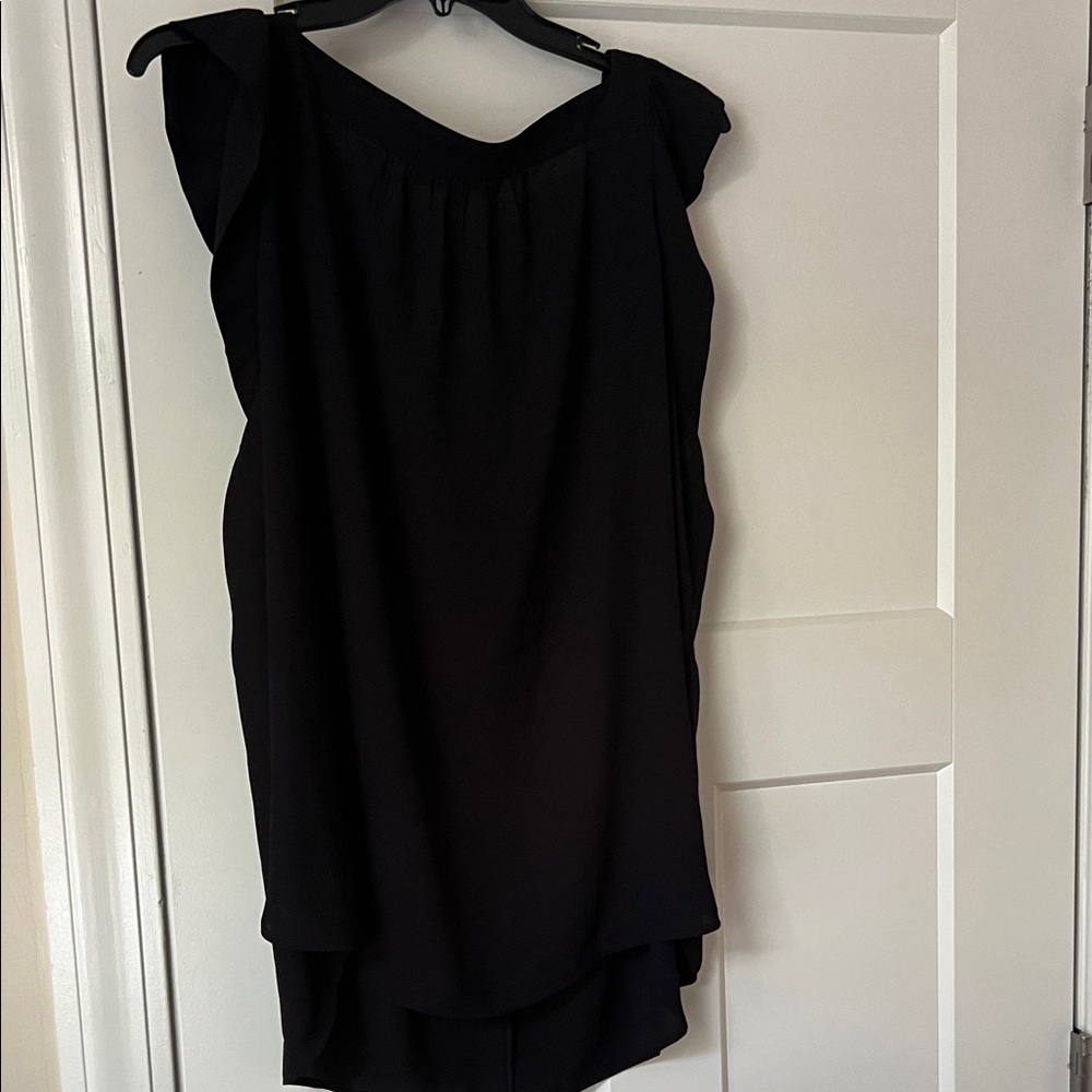 LOFT Black Ruffled Sleeveless Blouse - Picture 4 of 4